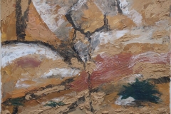 Friedhelm Farin, Ocker 2, 08/2018, Acryl auf Leinwand,  Mischtechnik, 40 cm x 30 cm